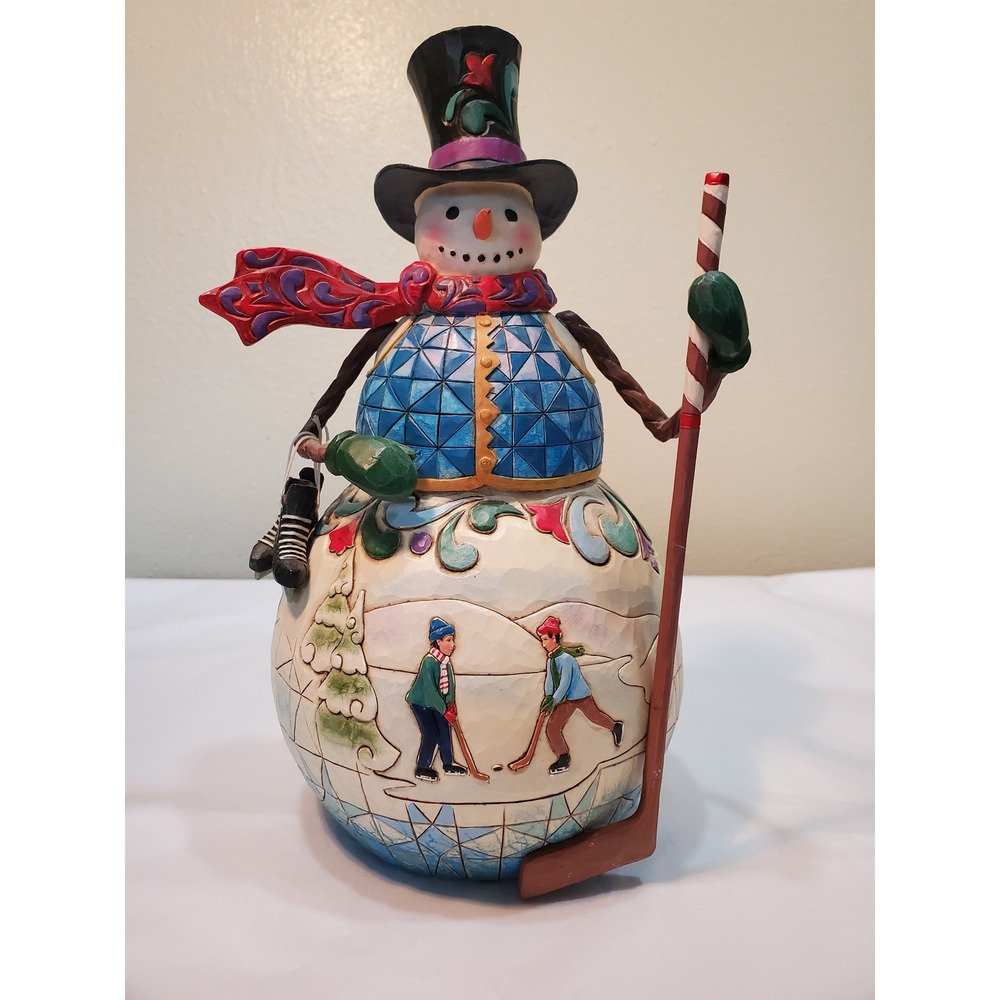 Jim Shore Heartwood Creek Winter Cheer Is The Goal Hockey Snowman 4024785